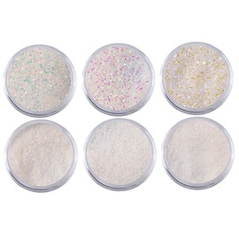 Gatuida White Bright Nail Glitter Powder Fine Dust for Nail Art Decoration Sequin Powder for UV Gel Easy Application for Natural Artificial Nails for Fashion