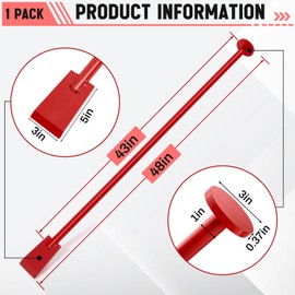 Leriton 48 Inch Tamping and Digging Bar Steel Bars Post Hole Digger Tamping Bar (Shovel Shape, Red)