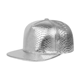 1 Piece of Retro Baseball Cap, Pu Leather Hat, Clothing Accessories, Fashionable Personality Baseball Cap. Silver