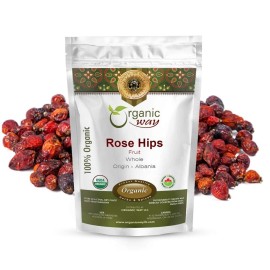 OrganicPremium Rosehips Fruit Whole, European Wild Harvest - Gluten Free | 4 Oz
