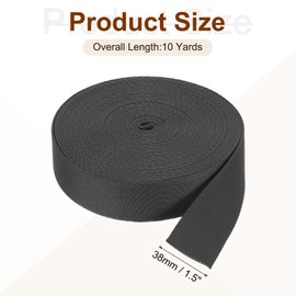 sourcing map 10 Yards Nylon Webbing Strap, 1 3/8-inch(38mm) Flat Webbing Straps Nylon Heavy Duty Webbing Strap for Luggage Strap Backpack Repairing DIY Crafting, Dark Gray