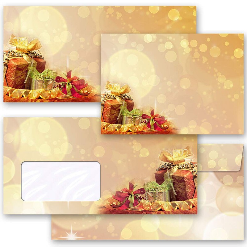 10 envelopes (windowless) Christmas, Christmas Gifts DIN Long (220x110 mm)