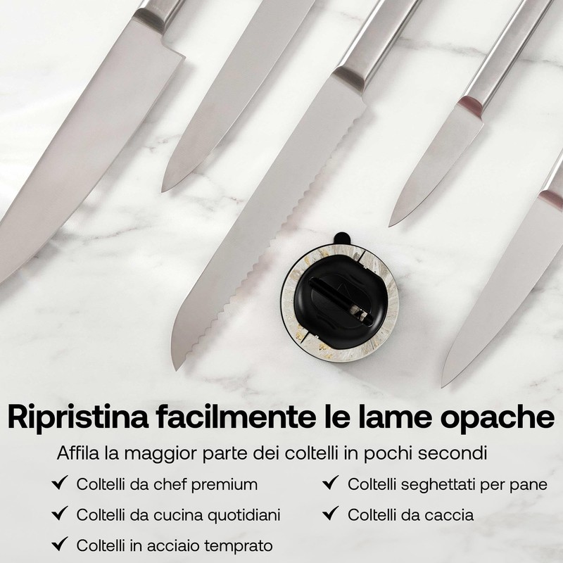 AnySharp Evo Affilacoltelli, Sicurezza Mani Libere, Potente Suzione PowerGrip, Affila