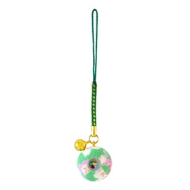 Zoon Flower Crepe Kaleidoscope, Japanese Pattern, Crepe, Rooted Bell Key Chain, mint