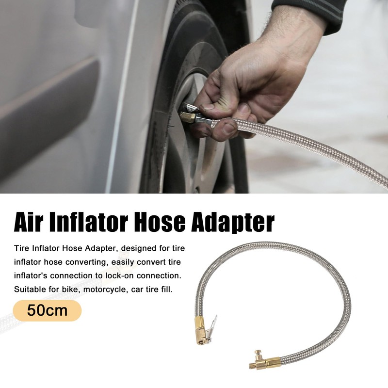 X AUTOHAUX 50cm 20" Car Tire Air Inflator Hose Adapter