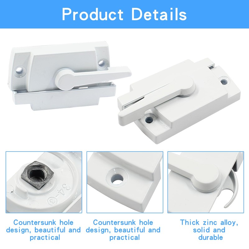 BokWin 2 Pcs Sliding Window Sash Locks and Keeper Cam