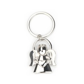 MUCOOS Guardian Angel Key Fob, Guardian Angel, Key Fob for Women, Gifts for Girlfriend, Guardian Angel Pendant, Key Fob Lucky Charm, Car Keyring, silver