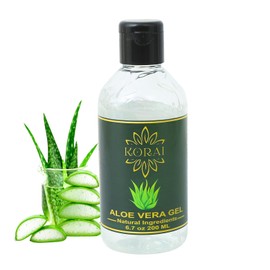 KORAI Aloe Vera Gel from freshly cut 100% Pure Aloe Vera Gel-Natural Ingredients-Vegan, Unscented - For Face, Skin, Hair, Sunburn relief