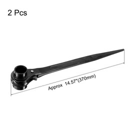 uxcell 24 x 30mm Hexagon Scaffold Podger Ratchet Spanner Ratcheting Socket Wrench Tool (Black) 2pcs