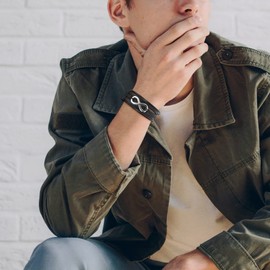 Zysta Men's Leather Bracelet Infinity Sign Bracelet Infinity Wrap Bracelet with Magnetic Closure – Gift for Men, Leather