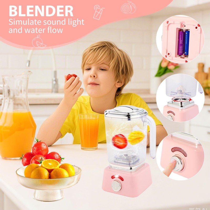 Play Kitchen Toys Kids Set with Coffee Maker Machine, Toaster,