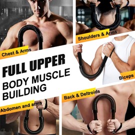 CALCHELE Power Twister Bar - Upper Body Exercise for chest arm workout equipment, Strengthening Your Chest Workout, Shoulders,Biceps, Arms, Forearm Strengthener 20-132 LBS