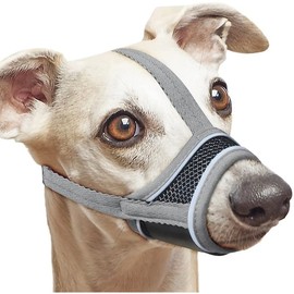 Dog Muzzle for Small Dogs – Soft Air Mesh Muzzle for Small Dog | Perfect for Barking and Biting Prevention (Silvery, S)