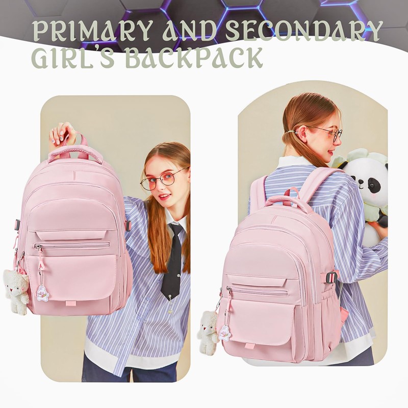 PRLINJSK Girls Backpack for College High Middle School Student, Cute