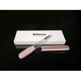 Premium Glass Nail File With Case, Crystal Diamond Salon Best Beauty Nail Buffer For Natural and Acrylic Nails Christmas Gift for Woman and Man,Aprico