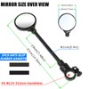 RYANGO Bike Mirror, Adjustable Bike Mirrors Handlebar Rearview Mirror, Acrylic