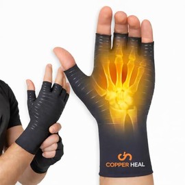 GUANTES de Compresión para ARTRITIS de Cobre por COPPER HEAL Reumatoide Tunel carpiano manos dedos alivia Dolores y rigidez de Manos Suave comodo arthritis gloves