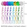 YINGLUOEU Pack of 48 Hanging Spirals Multicoloured Foil Swirl Garland