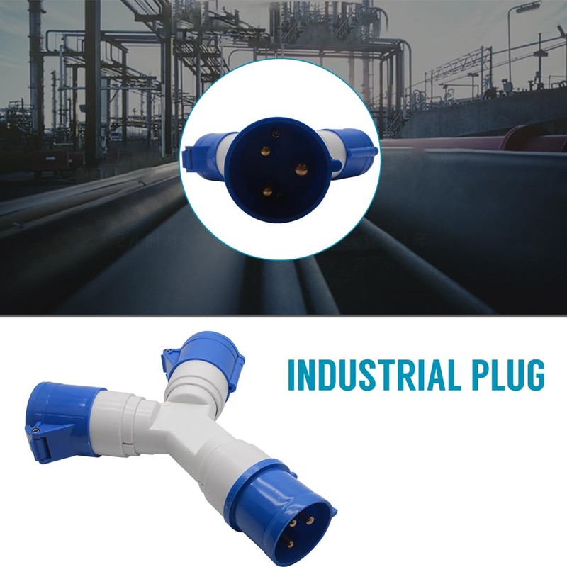2-Way Splitter 32A 220V IP44 2 Way 3 Pin Industrial