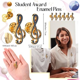 Knitgrip 24 Pcs Choir Pins Bulk Music Note Scholastic School Achievement Award Academic Recognition Lapel Pins