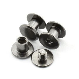 LQ Industrial 120pcs Chicago Screw Cross Head Phillips Drive Binding Screws Rivet Book Binding DIY Leather Craft Assembly Bolt 5x6mm Black