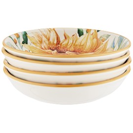 Certified International Sunflower Fields 9" Soup/Pasta Bowls, Set of 4, Multi Colored