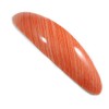 90mm Across/Coral Stripy Print Acrylic Oval Barrette/Hair Clip In Silver