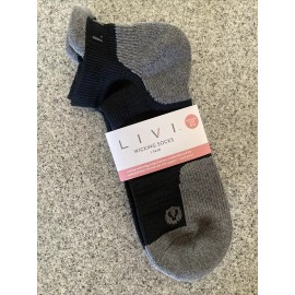 LIVI Wicking Socks - 1 Pair  - Black w/ Grey -  Shoe Size 8-12