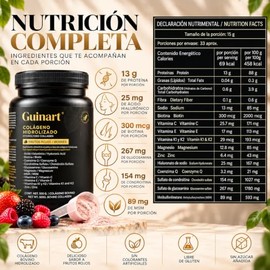 Colágeno Hidrolizado Bovino Premium 500g | 33 Porciones | Con Ácido Hialurónico, Biotina, Magnesio, Vitamina C, Coenzima Q10, Glucosamina, MSM y Zinc 