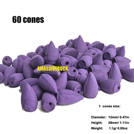 AMASSIVEROCK Lavender Incense Cones (60 Cones) Backflow Incense Cones Holder Natural Meditation Lavender Citronella Incense Cone Yoga Relaxing Home Decor Aromatherapy Fragrance Gift