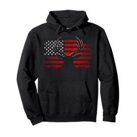 American Flag Outdoor Clothing - Antlers Deer Pullover Hoodie