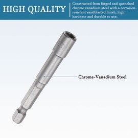 QUARKZMAN 5.5 mm Power Nut Driver x 3 Pieces Magnetic Hex Socket Nut Setter for Power Tools, [1/4 Inch Hex Shank, 65 mm Length]