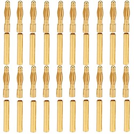 LinsyRC 20 Pairs Gold Plated 2.0MM 2MM Banana Plug Bullet Male Female Connector Adapter for RC RC Airplane Car Boat Drone ESC Motor