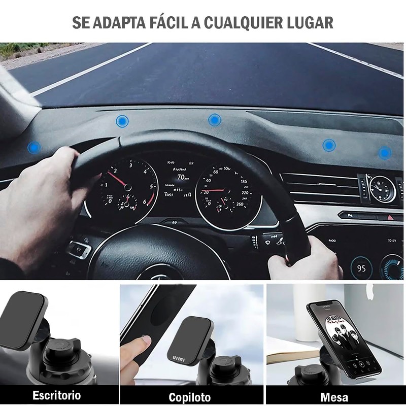 Vimi Soporte Magnetico Base para Celular Iman Ventosa 360º Coche