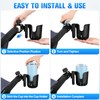 Stroller Cup Holder with Phone Holder, 2-in-1 Universal Cup Holder