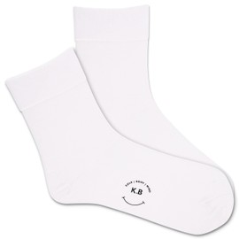 K. Bell Socks Womens Hydrating Microfiber Crew, White, 4-10