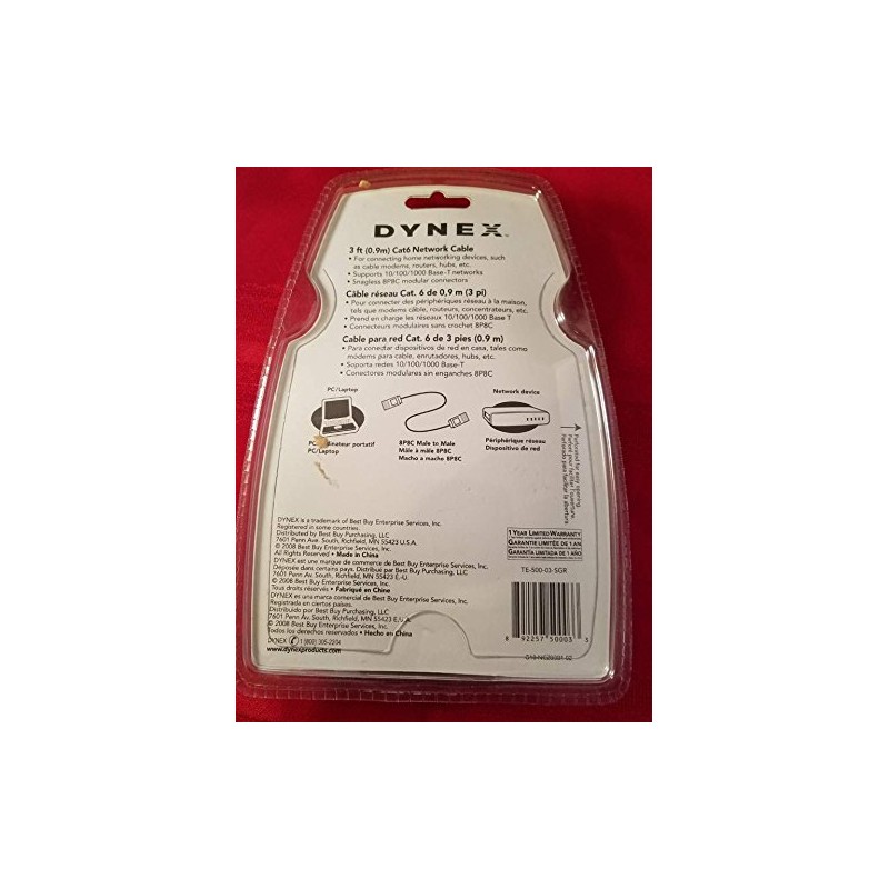Dynex 3' Cat6 Network Cable - Gray