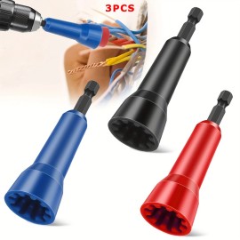 Unbranded 3pcs Efficient Wire Twisters w/1/4" Chuck, Drill - Compatible Wire Nut Spinners