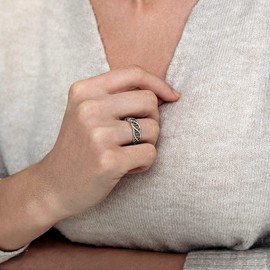 Silverly Women's 925 Sterling Silver 5.9 mm Irish Celtic Love Knot Ring