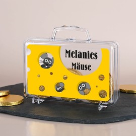 Cera & Toys® Geburtstags-Geldgeschenk Koffer mit eigenem Aufdruck Mäuse
