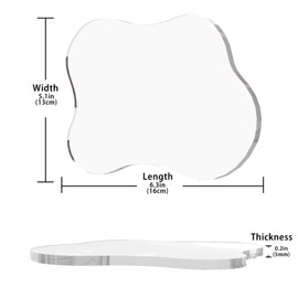 2 Pcak Acrylic Coasters Decorative Plates, Clear Cloud Shape bar Drink Coaster, Coffee Cup Coaster for Desk Accessories Office Home Decor,Perfect for Tabletop, Coffee Table, Kitchen, Bar（Clear）