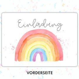 Gentle North 15 x Children's Birthday Party Invitations (A6) - Rainbow Party Invitations for Children's Birthday for Boys, Girls, Teenagers & Teenagers - Birthday Party Invitations