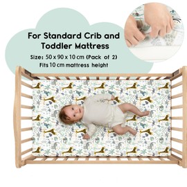 Yoofoss Pack of 2 Baby Fitted Sheets Microfibre Mattress Topper Breathable Mattress Protector Sheet for 50 x 89 cm 50 x 90 cm 55 x 90 cm Cot Cot