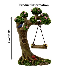 PRETMANNS Fairy Garden Ornaments Outdoor, Fairy Garden Accessories - Fairy Garden Fairies & Fairy Tree Swing - Fairy Garden Kit, 4 Fairy Items