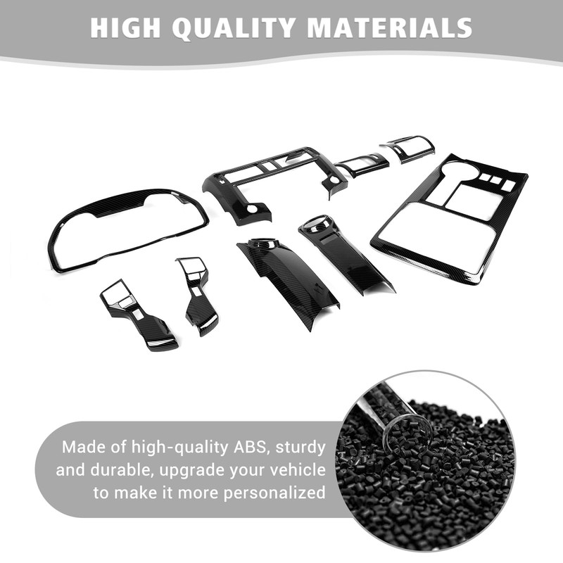Jimen Compatible with Toyota 4Runner 2020-2023, 9PCS Carbon Fiber Interior
