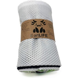 Seis Bolsas Ecológicas de Malla para Frutas y Verduras, Supermercado, Productos Delicados, Bolsas Reutilizables, Respirables, Lavables que Impiden la Generación de Bacterias, Elásticas, De Alta Resistencia y Amigables con el Medio Ambiente, Grandes para D