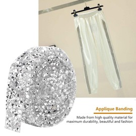 5 yard Rhinestone Chain Trim, DIY Resin Diamond Clear Crystal Mesh Chain Banding Bling Ribbon Roll Decoration for Wedding Party Floral Arrangements(Silver)