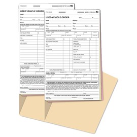 Used Vehicle Order Books - 5.5" x 9" Size, 3-Part Snap-Out Carbonless Forms with Heavy-Duty Wrap-Around Cover - Ideal for Worksheets and Final Sales Agreements - 50 Forms per Book - Pack of 2