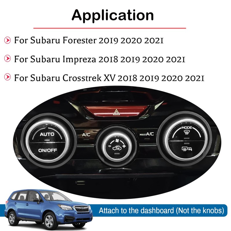 for Subaru AC Climate Control Knob Outer Ring Covers Volume