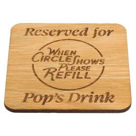 Coaster Reserved For Grandad, Gramps, Grampy, Granda, Grandpa. Great gift idea for a special man for Christmas, Birthday, Fathers Day and More (Pops Oak Veneer))